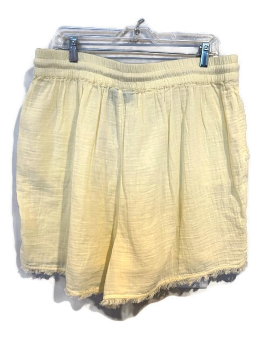 Lane Bryant Yellow Gauze New Beach Summer Shorts Size 16 Pockets - Picture 4 of 9